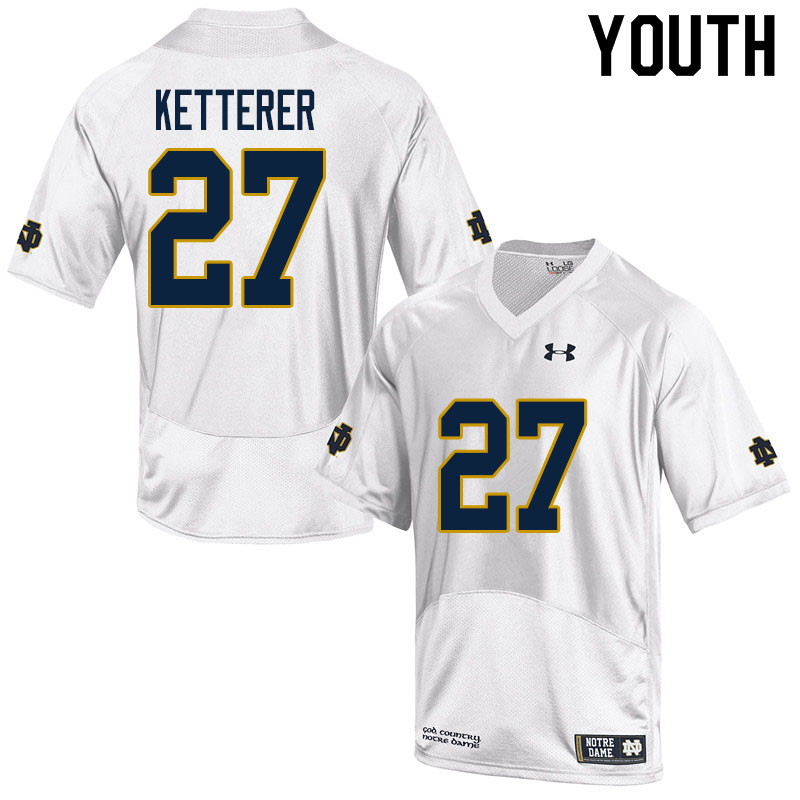 Youth #27 Chase Ketterer Notre Dame Fighting Irish College Football Jerseys Sale-White - Click Image to Close